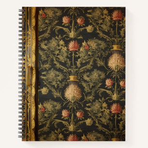 William Morris Scottish Thistle vintage floral Notebook