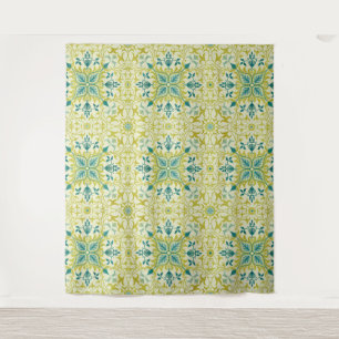 William Morris Seamless Ceiling Lime Green Pattern Tapestry