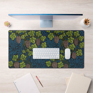William Morris Seamless Grape Vine Black Pattern Desk Mat