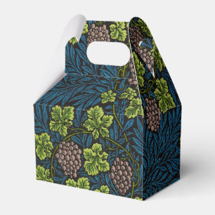 William Morris Seamless Grape Vine Black Pattern Favour Box