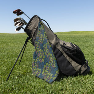 William Morris Seamless Grape Vine Black Pattern Golf Towel