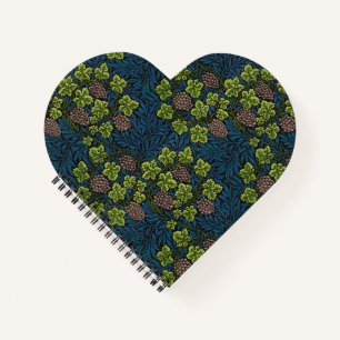 William Morris Seamless Grape Vine Black Pattern Notebook