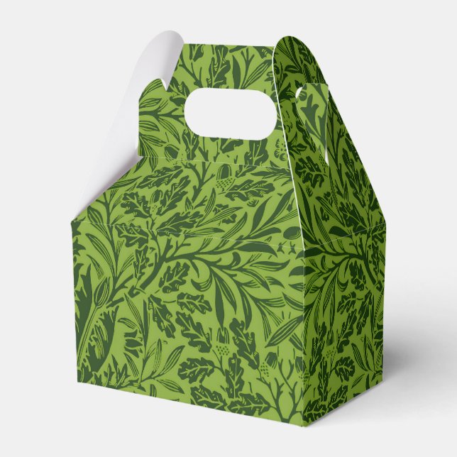 William Morris Seamless Green Oak Leaf Pattern Favour Box (Back Side)