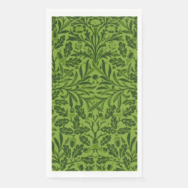 William Morris Seamless Green Oak Leaf Pattern Napkin (Front)