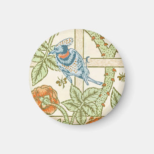 William Morris Seamless Trellis Bird Rose Pattern Magnet