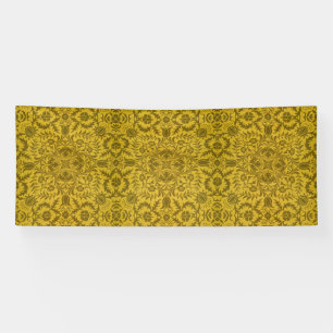William Morris Seamless Vine Gold Yellow Pattern Banner