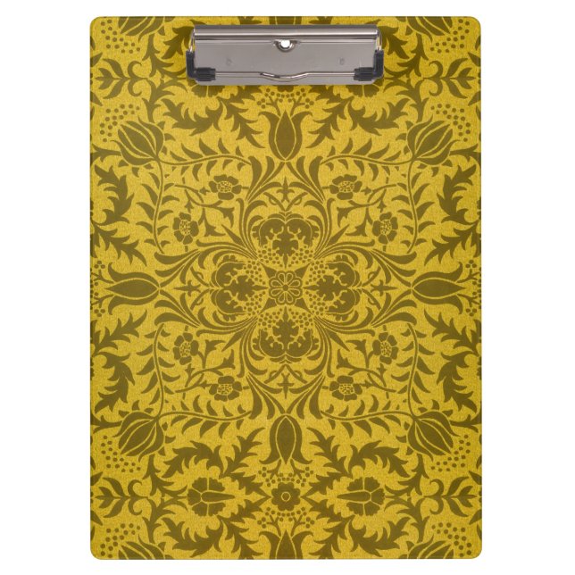 William Morris Seamless Vine Gold Yellow Pattern Clipboard (Front)