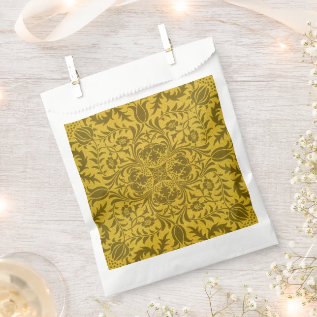 William Morris Seamless Vine Gold Yellow Pattern Favour Bag (Clipped)