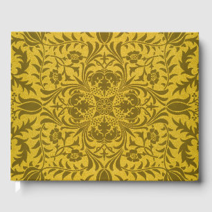 William Morris Seamless Vine Gold Yellow Pattern Guest Book