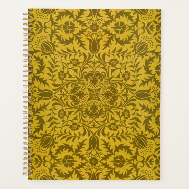 William Morris Seamless Vine Gold Yellow Pattern Planner (Front)