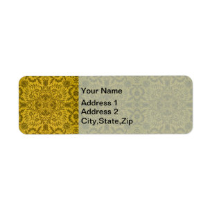 William Morris Seamless Vine Gold Yellow Pattern Return Address Label