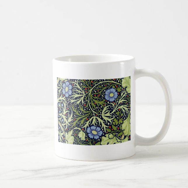 William Morris Seaweed Antique Flower Coffee Mug (Right)