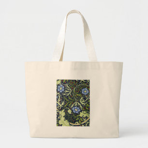 William Morris Seaweed Antique Flower Large Tote Bag