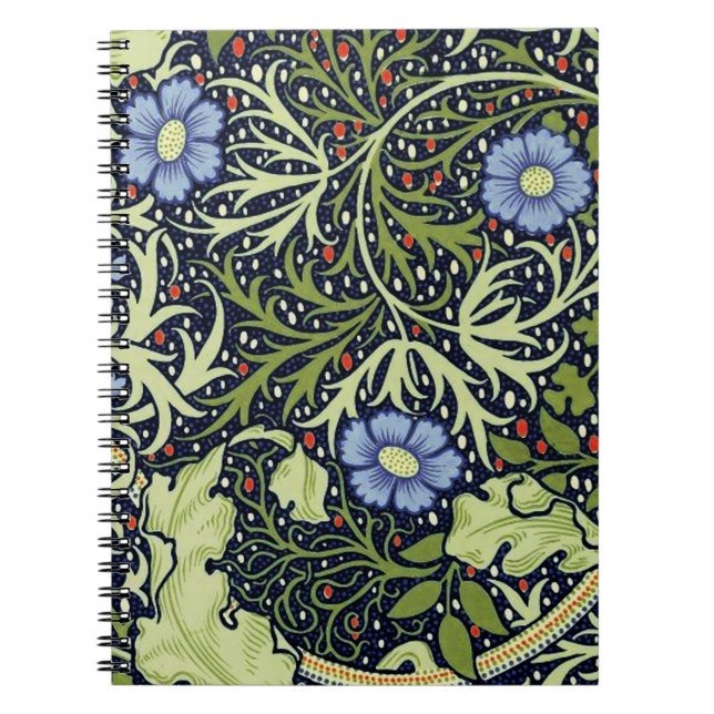 William Morris Seaweed Antique Flower Notebook (Front)