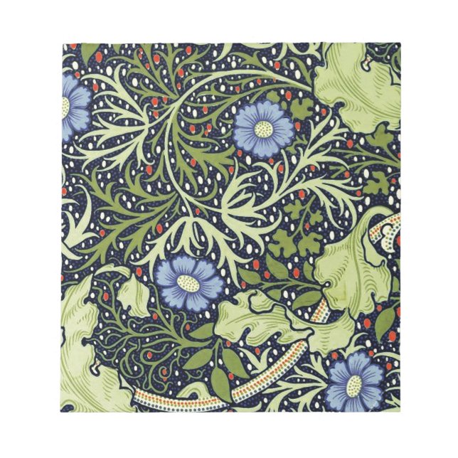William Morris Seaweed Antique Flower Notepad (Front)