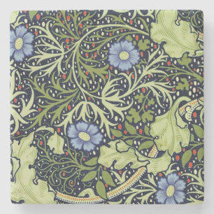 William Morris Seaweed Antique Flower Stone Coaster