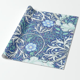 William Morris Seaweed Blue Pattern Wrapping Paper