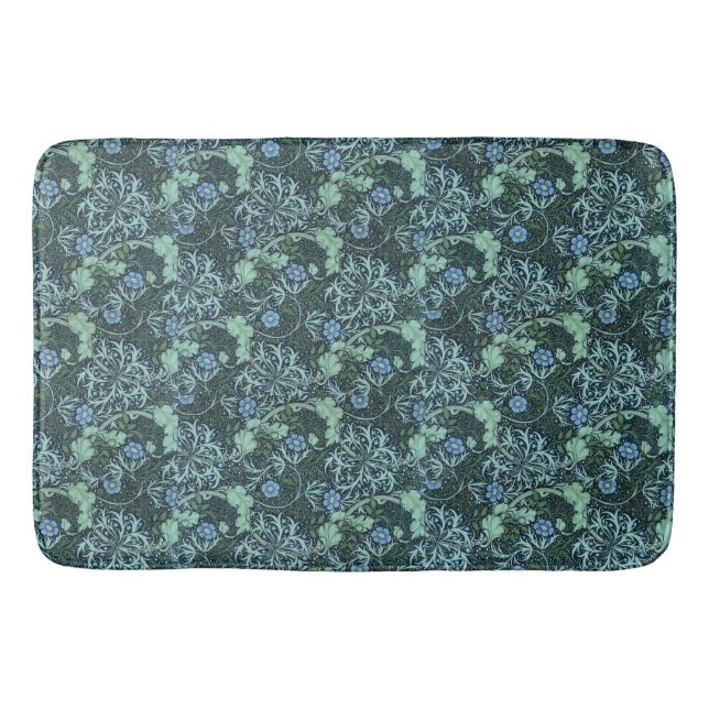 William Morris Seaweed Pattern   Bath Mat (Front)