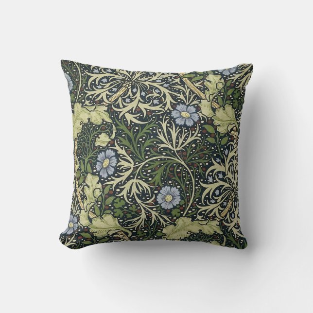 William Morris Seaweed Pattern Cushion (Front)