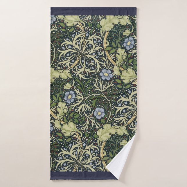 William Morris Seaweed Pattern Floral Vintage Art Bath Towel (Bath Towel)