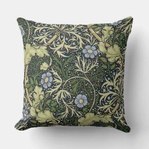 William Morris Seaweed Pattern Floral Vintage Art Cushion
