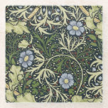 William Morris Seaweed Pattern Floral Vintage Art Glass Coaster<br><div class="desc">William Morris Seaweed Pattern Floral Vintage Art Wallpaper Design Watercolor Painting William Morris was an English textile designer, artist, writer, and socialist associated with the Pre-Raphaelite Brotherhood and British Arts and Crafts Movement. He founded a design firm in partnership with the artist Edward Burne-Jones, and the poet and artist Dante...</div>