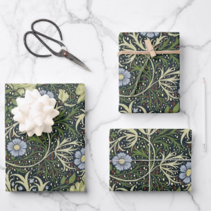 William Morris Seaweed Pattern Floral Vintage Art Wrapping Paper Sheet