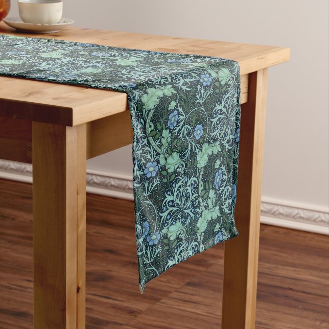 William Morris Seaweed Pattern   Long Table Runner (In Situ)