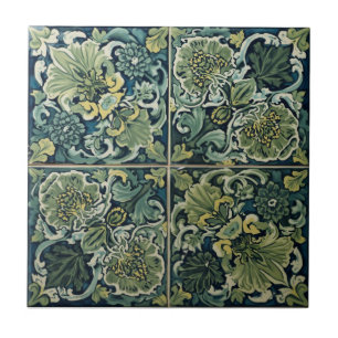 William Morris Seaweed Vintage Floral art nouveau Ceramic Tile