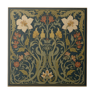 William Morris Seaweed Vintage Floral art nouveau Ceramic Tile