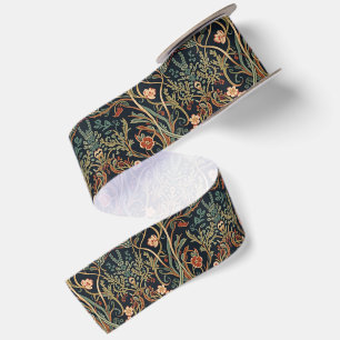 William Morris Seaweed Vintage Floral art nouveau Satin Ribbon