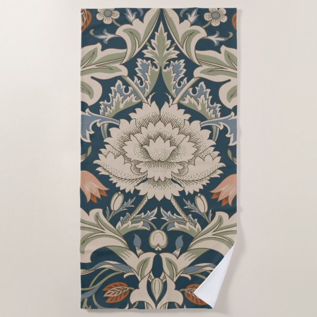 William Morris Severn Floral Garden Flower Classic Beach Towel (Front)