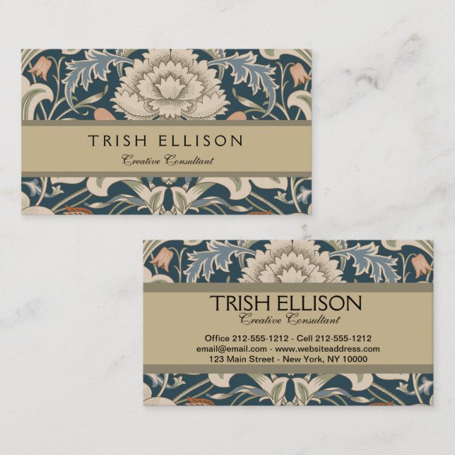 William Morris Severn Floral Garden Flower Classic Business Card (Front/Back)