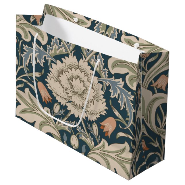 William Morris Severn Floral Garden Flower Classic Large Gift Bag (Front Angled)