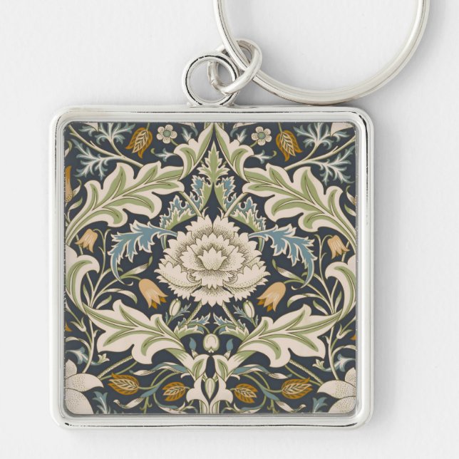 William Morris Severn Floral Pattern Classic Key Ring (Front)