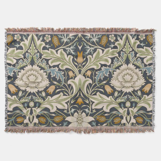 William Morris Severn Floral Pattern Classic Throw Blanket (Front)
