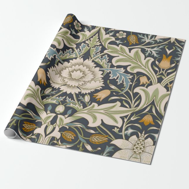 William Morris Severn Floral Pattern Classic Wrapping Paper (Unrolled)