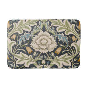 William Morris Severn Navy Blue Floral Art Bath Mat