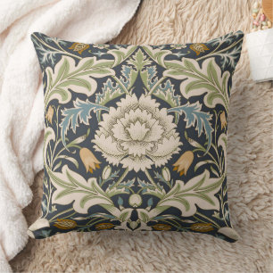 William Morris Severn Navy Blue Floral Art Cushion