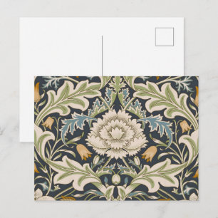 William Morris Severn Navy Blue Floral Art Postcard