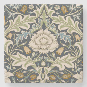 William Morris Severn Navy Blue Floral Art Stone Coaster