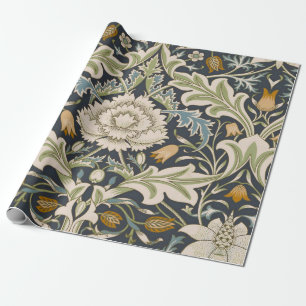 William Morris Severn Navy Blue Floral Art Wrapping Paper