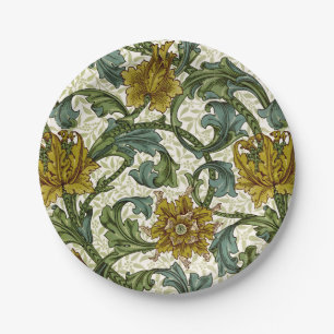 William Morris Single Stem Floral Art Tile Paper Plate