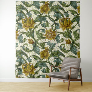 William Morris Single Stem Floral Art Tile Tapestry