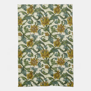 William Morris Single Stem Floral Art Tile Tea Towel