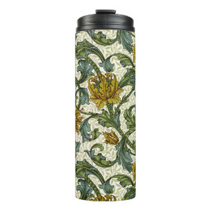 William Morris Single Stem Floral Art Tile Thermal Tumbler