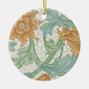 William Morris Single Stem Floral Pattern Ceramic Ornament
