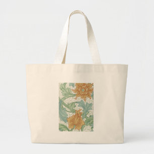 William Morris Single Stem Floral Pattern Large Tote Bag