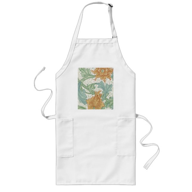 William Morris Single Stem Floral Pattern Long Apron (Front)