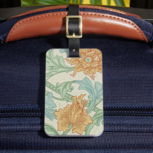 William Morris Single Stem Floral Pattern Luggage Tag